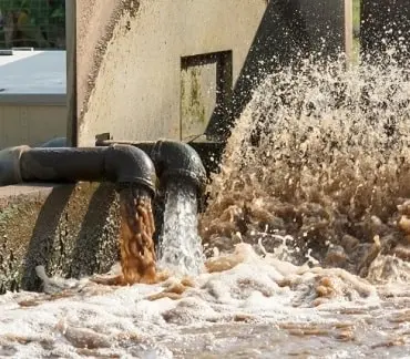 Industrial wastewater being discharged