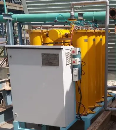 electrolytic scale removal system by pristine water at a work site intallation